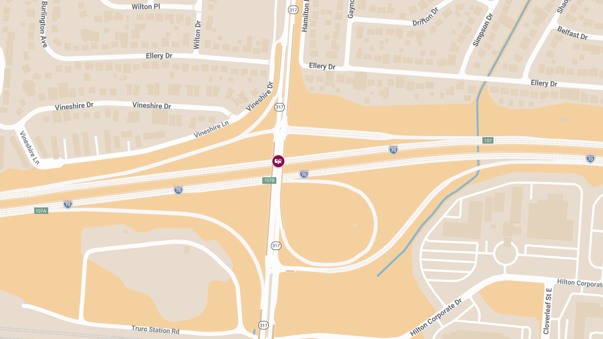 Injury Collision on I-70 W at S Hamilton Rd