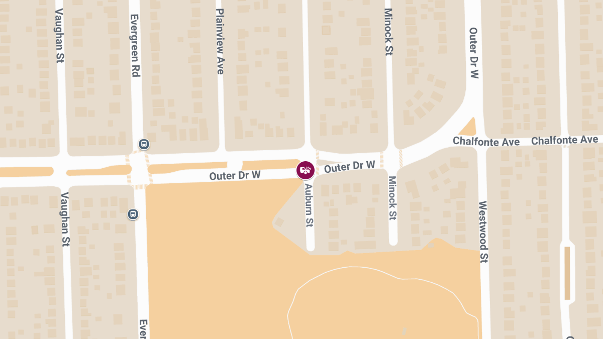 Injury Collision on McNichols near Outer Dr W