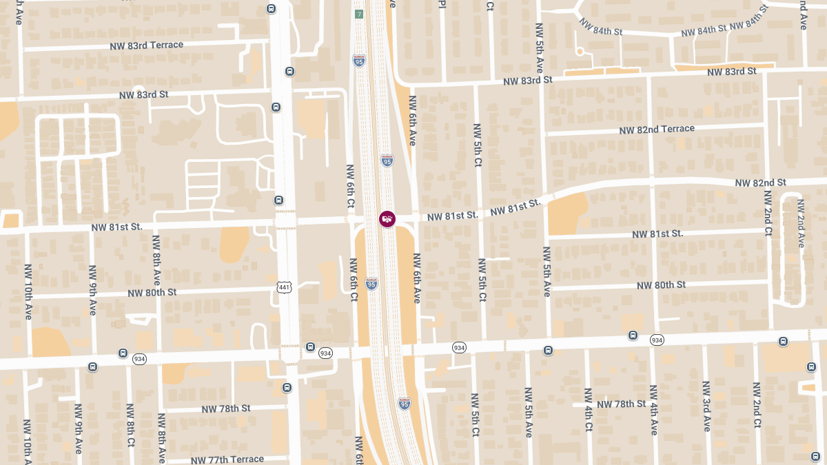 Injury Crash Blocks I-95 SB at 81st St