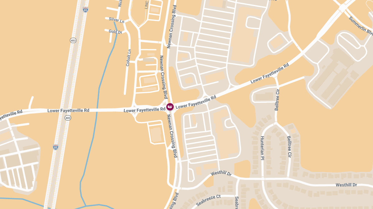 Injury Crash Blocks Lower Fayetteville Rd at Newnan Crossing