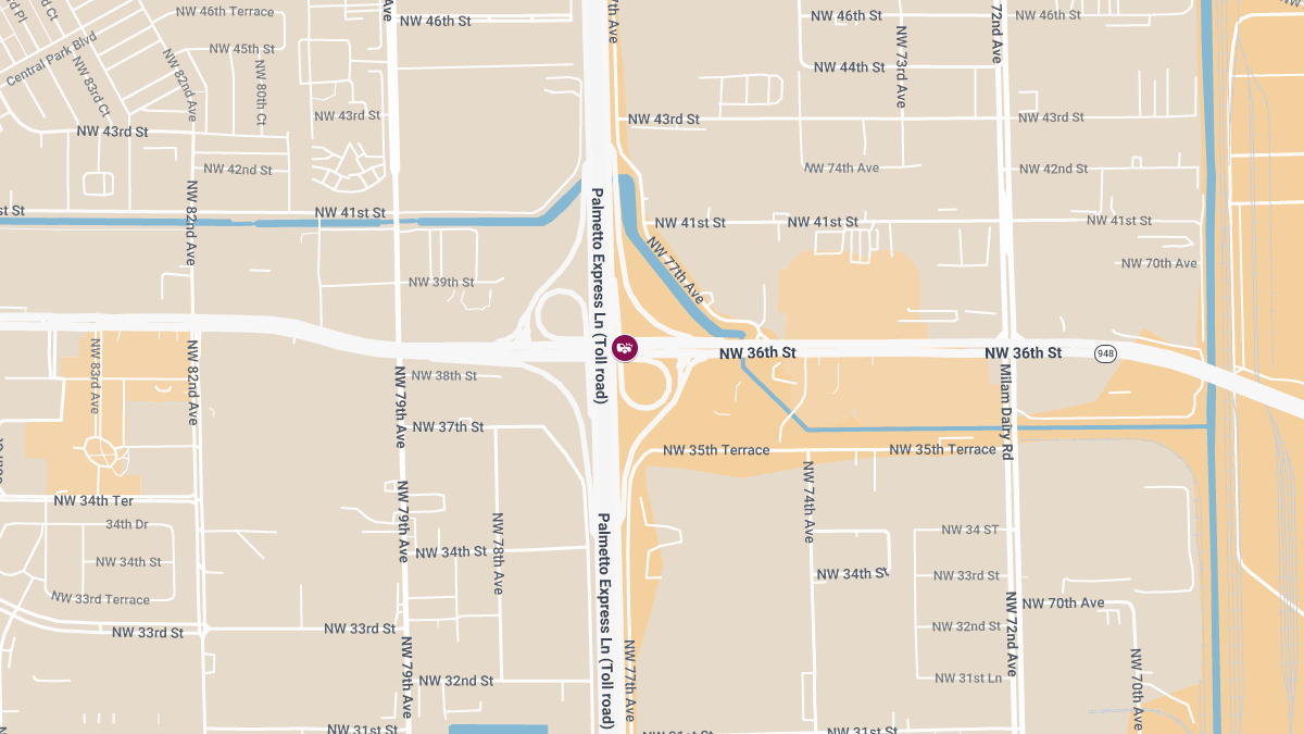 Injury Crash Blocks SR-826 SB at NW 36th St