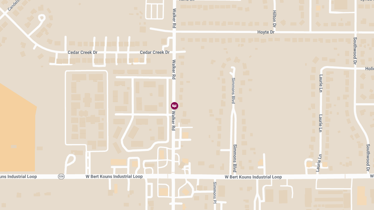 Injury Crash Involving Two Cars at Walker Rd & Simmons Blvd