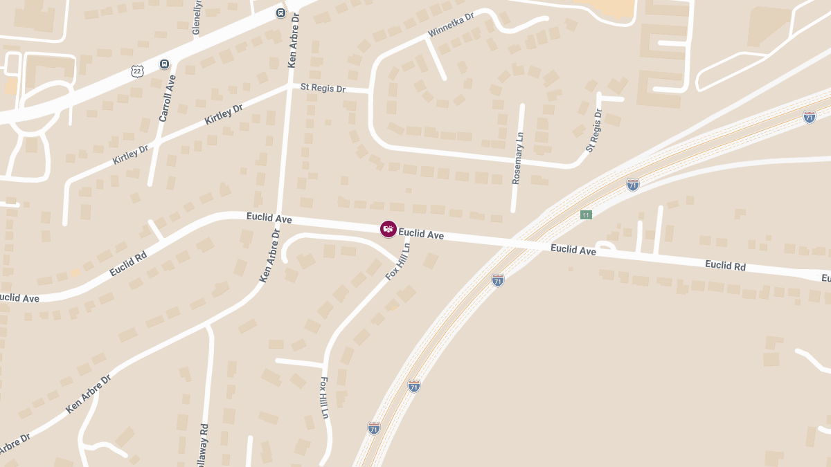 Injury Crash Reported Near Fox Hill Ln & Euclid Ave