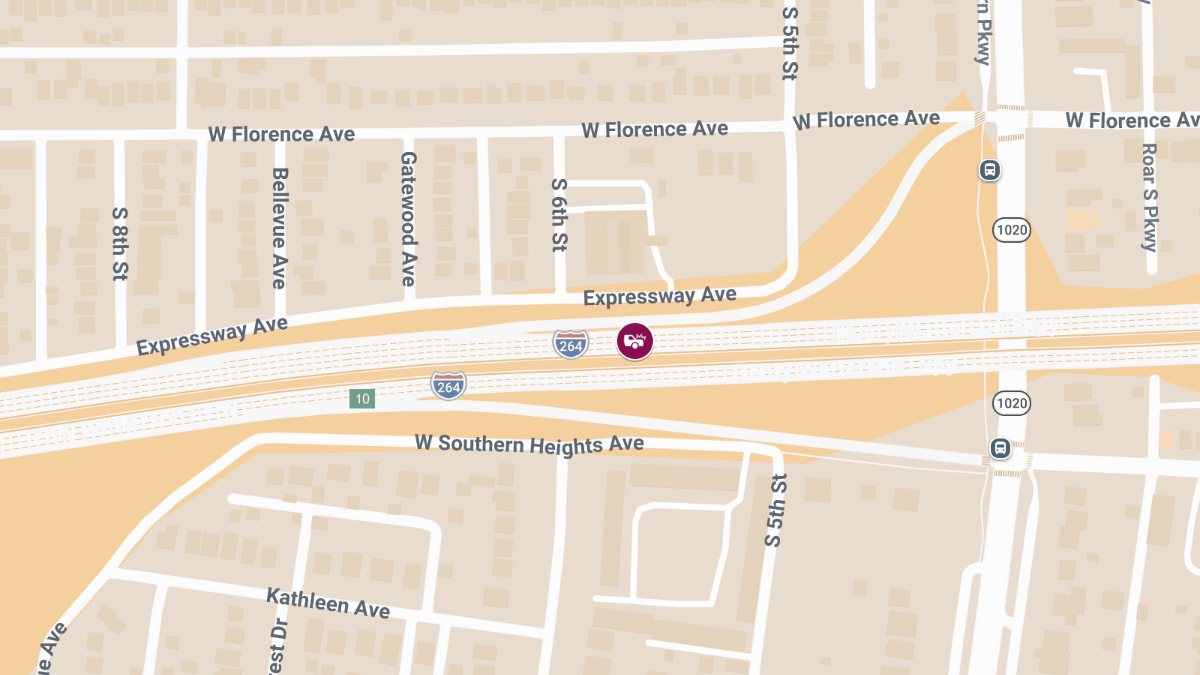 Injury Crash Reported on I-264 W Near Southern Pkwy