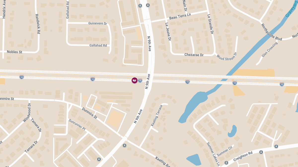 Injury Crash and Roadblock at I-10 EB MM 9