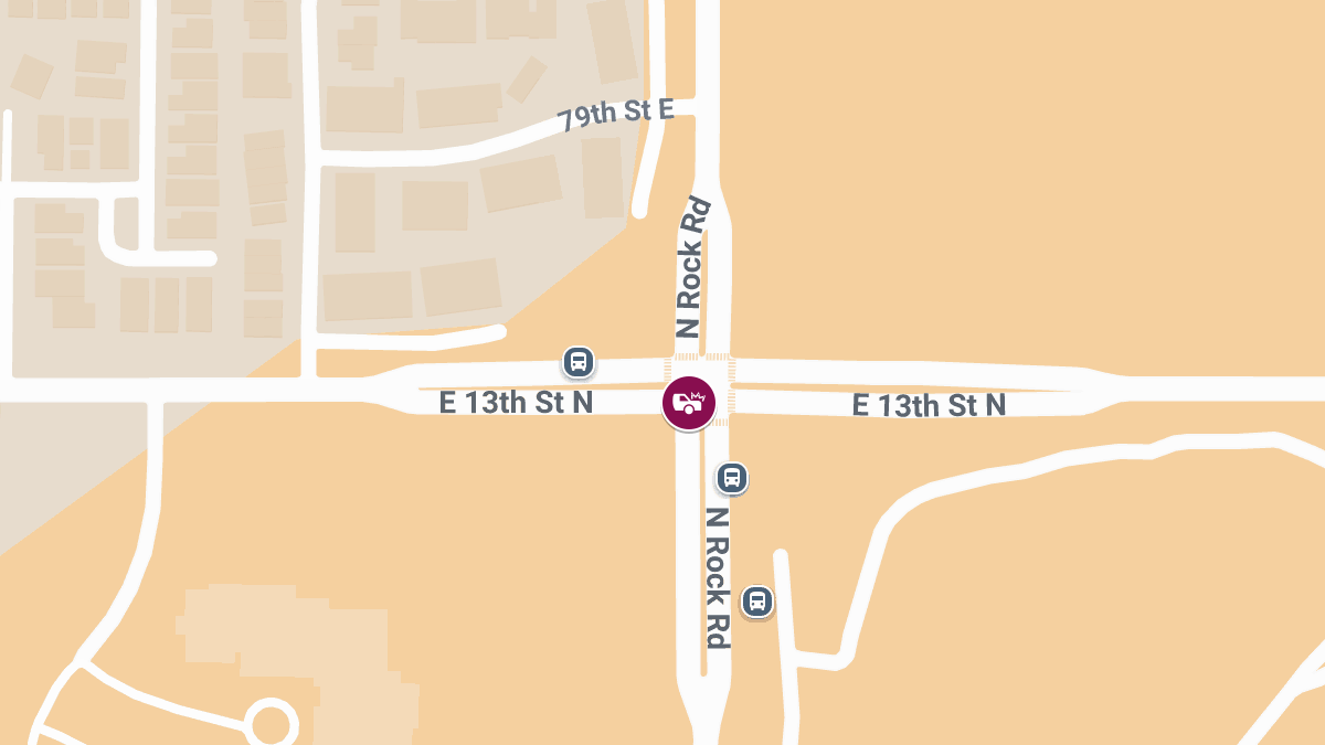 Injury Crash at 13th St N & N Rock Rd