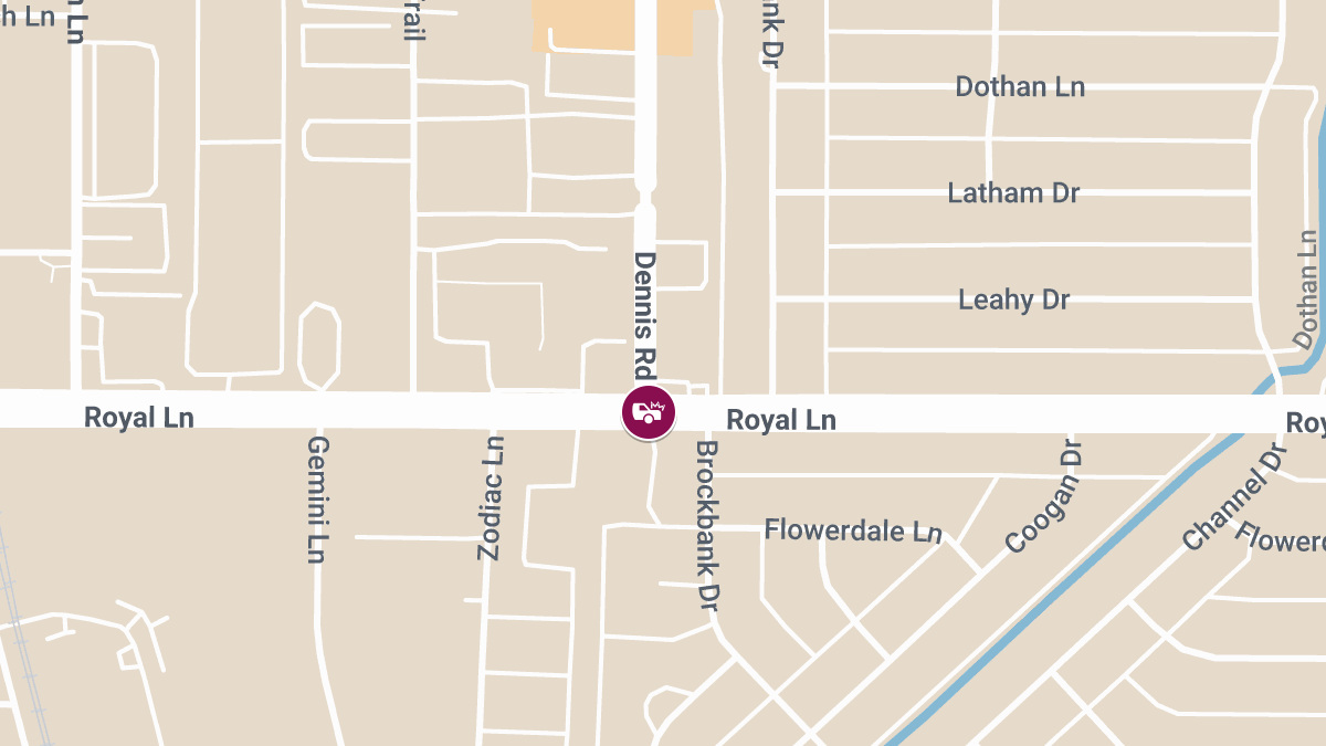 Injury Crash at Dennis Rd & Royal Ln