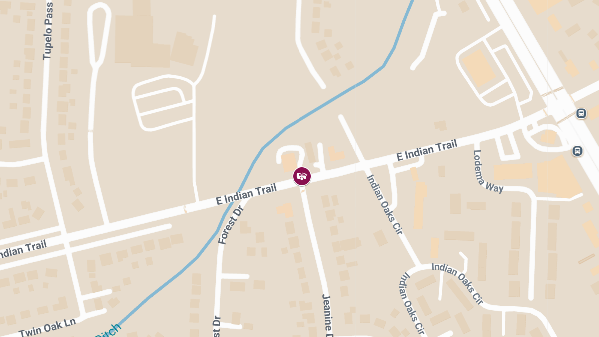 Injury Crash at E Indian Trl & Janine Dr Involving Two Vehicles