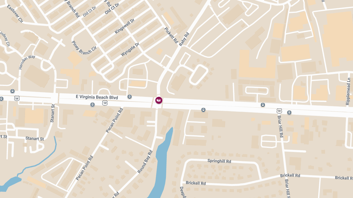 Injury Crash at E Virginia Beach Blvd and Raby Rd