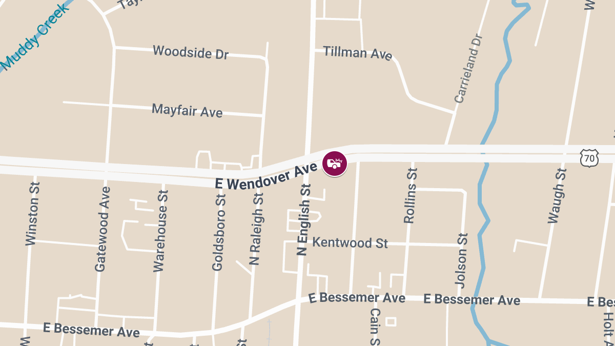 Injury Crash at East Wendover Ave and North English St
