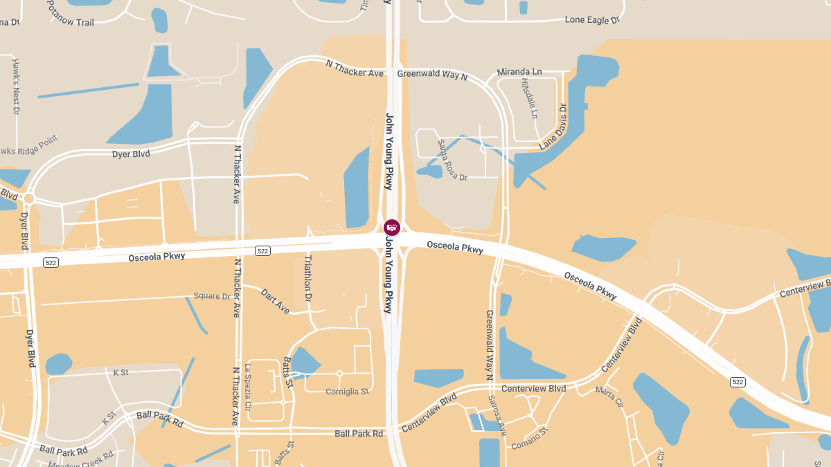 Injury Crash at John Young Pkwy N and Osceola Pkwy W