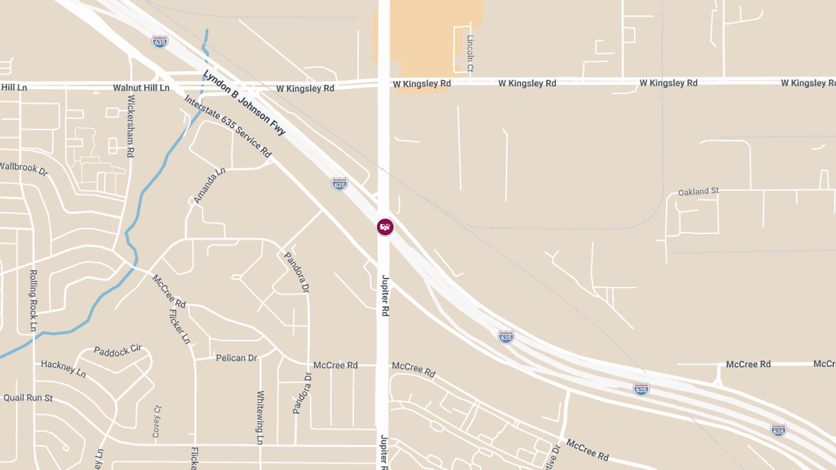 Injury Crash at LBJ Fwy E & S Jupiter Rd