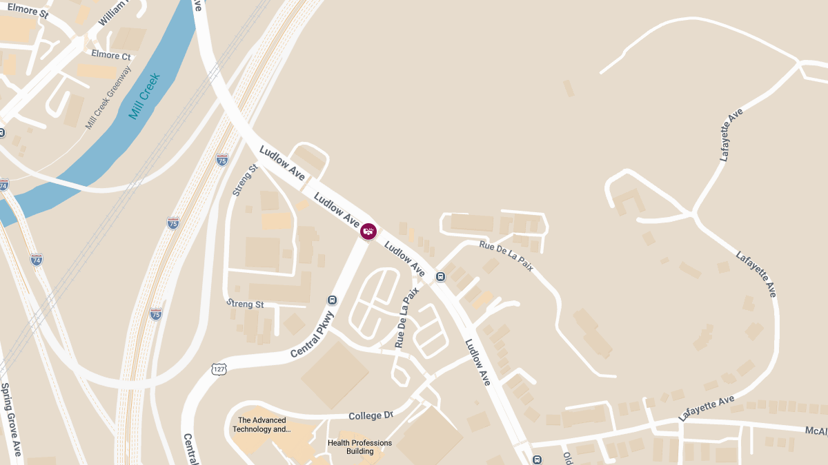 Injury Crash at Ludlow Ave & Central Pkwy
