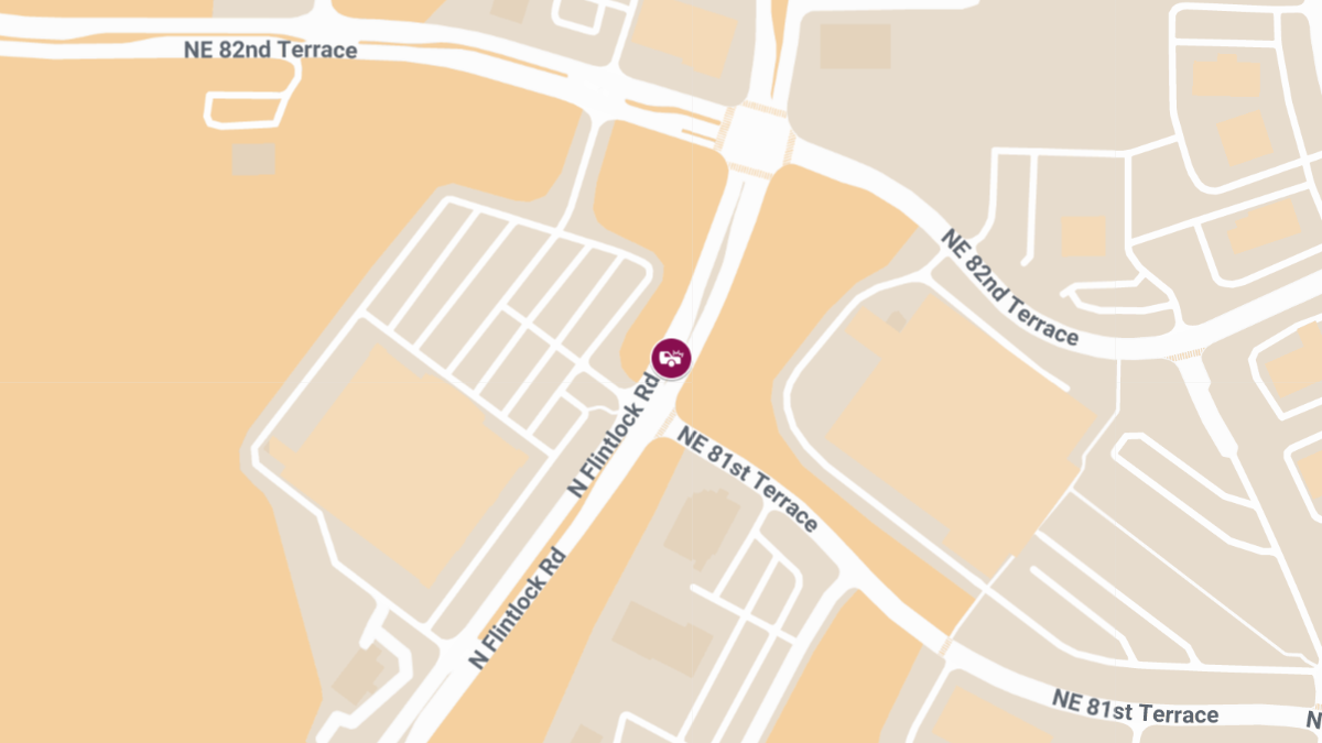Injury Crash at NE 81st Ter & N Flintlock Rd