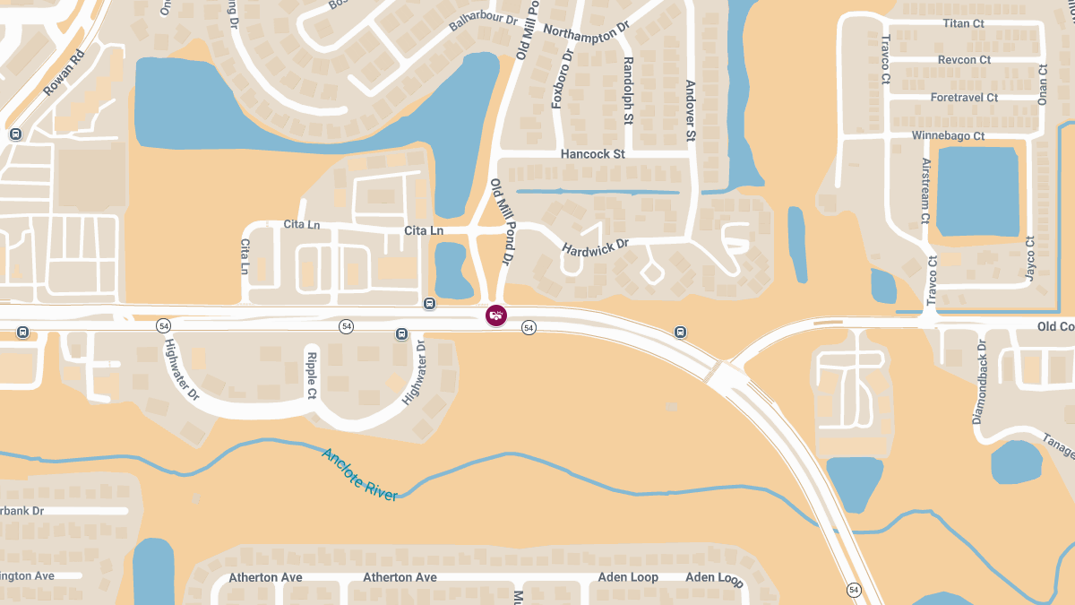 Injury Crash at Old Millpond Dr & SR-54