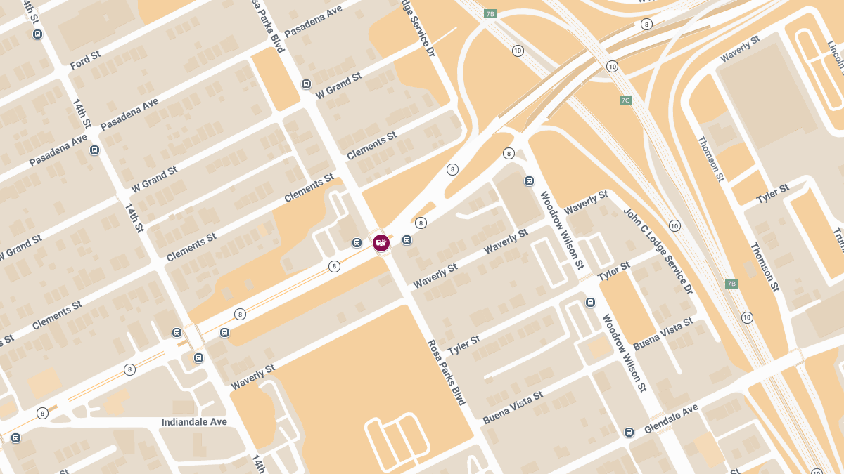 Injury Crash at Rosa Parks Blvd & W Davison St