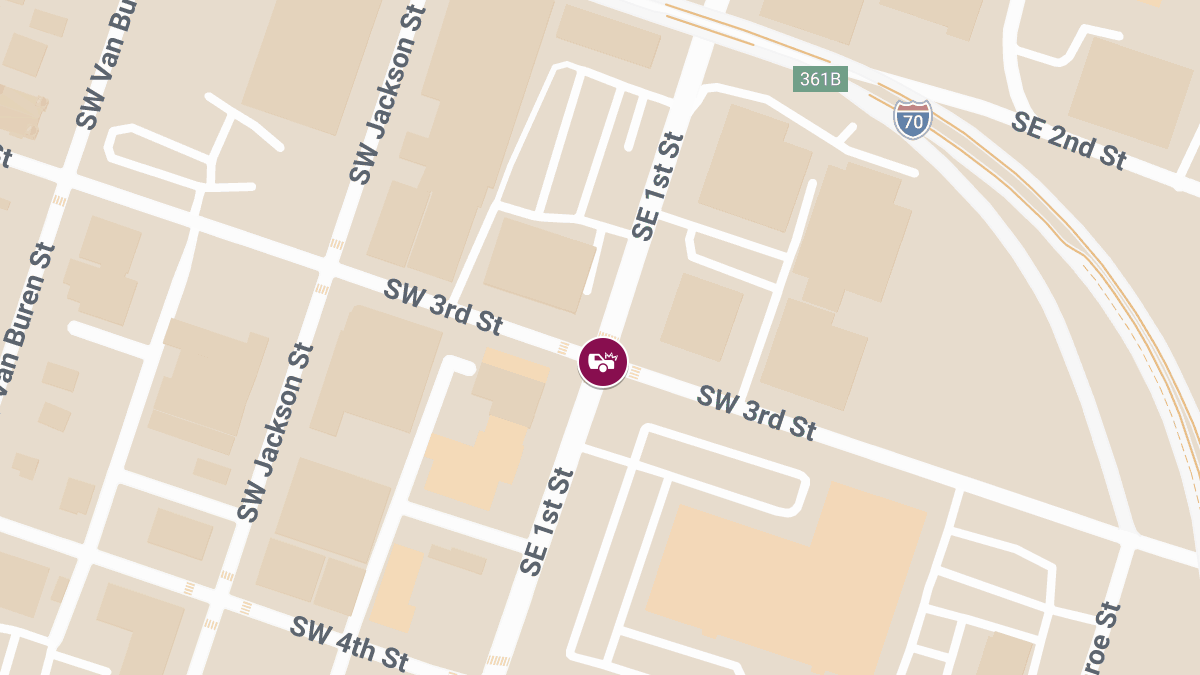 Injury Crash at SW 3rd St and S Kansas Ave