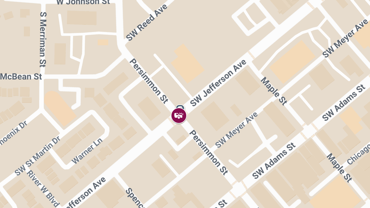 Injury Crash at SW Jefferson Ave and Persimmon St
