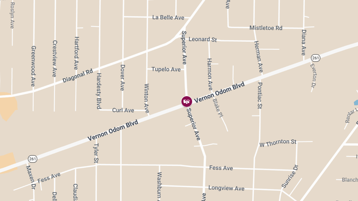 Injury Crash at Superior Ave & Vernon Odom Blvd