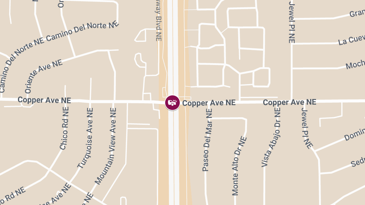 Injury Crash at Tramway Blvd NE & Copper Ave NE