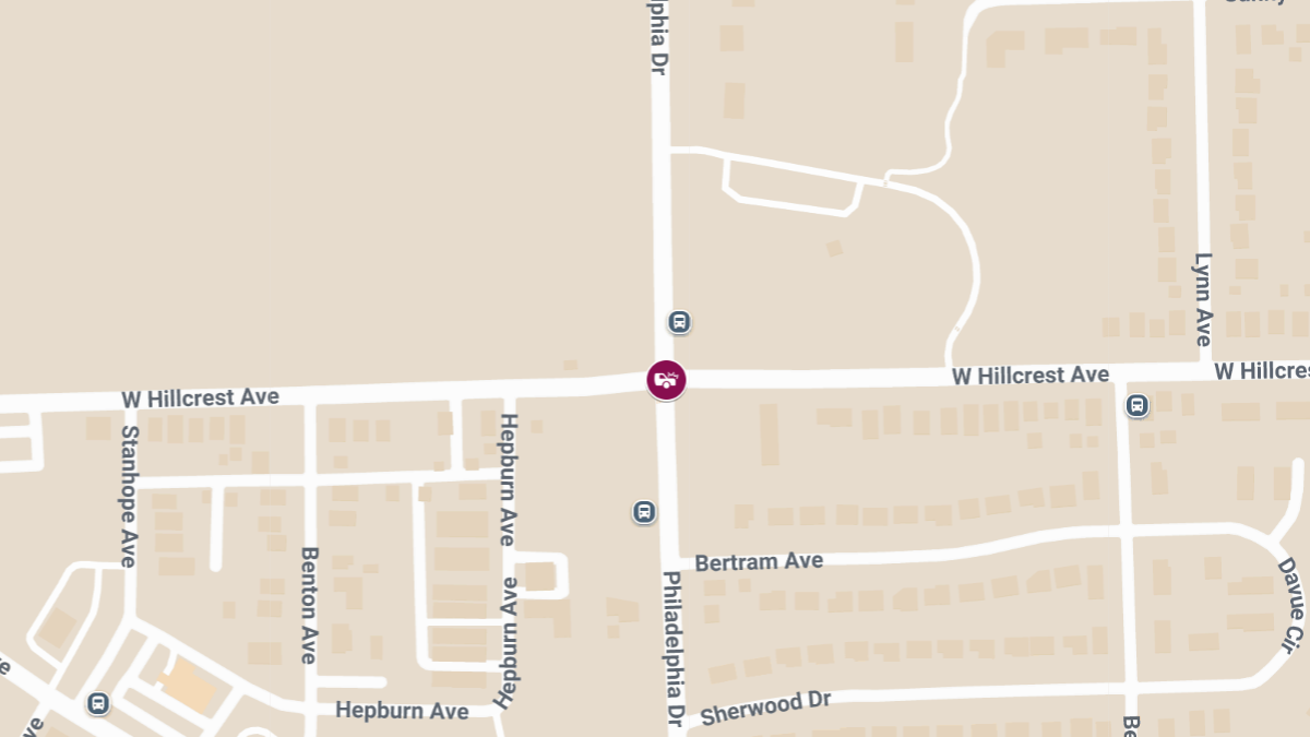 Injury Crash at W Hillcrest Ave & Philadelphia Dr