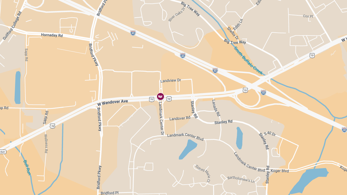 Injury Crash at W Wendover Ave & Landmark Center Dr