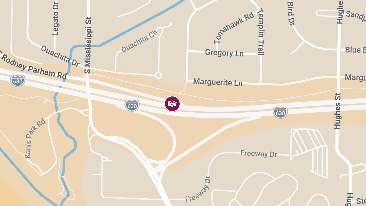 Injury Crash on I-630 EB at Rodney Parham