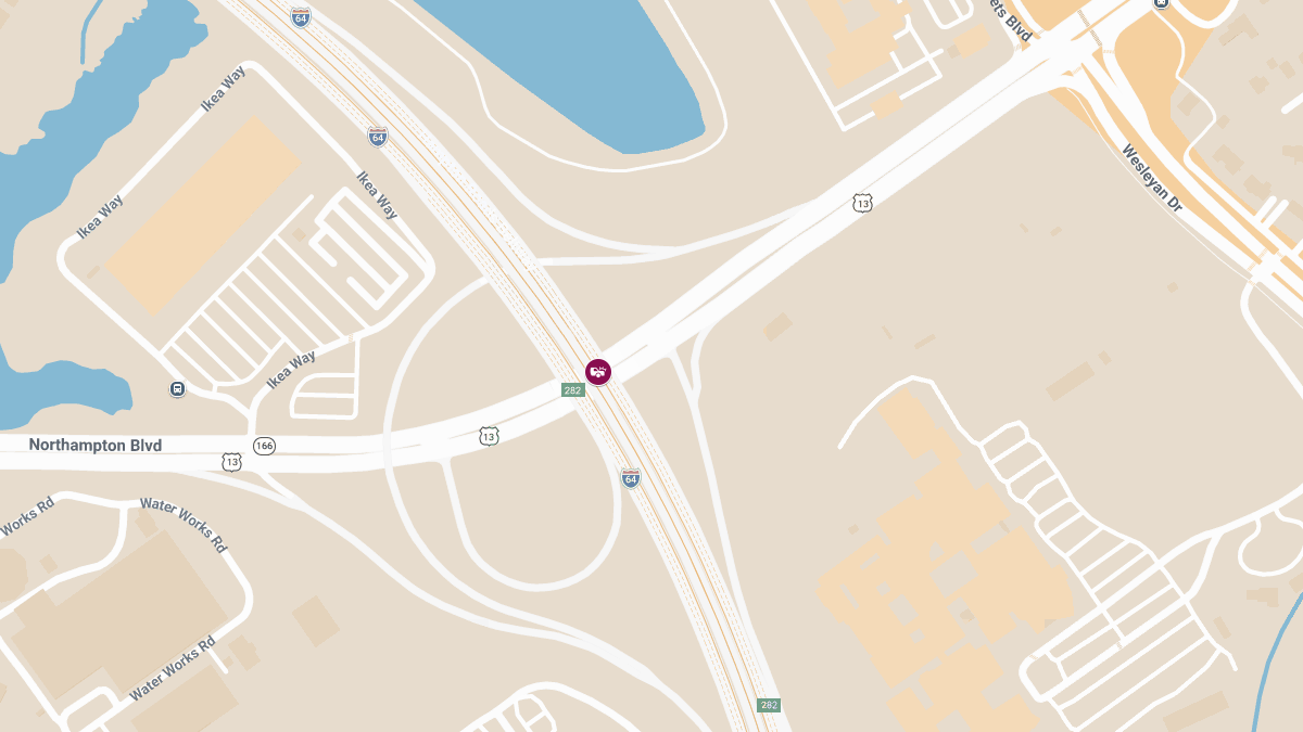 Injury Crash on I-64 EB at Northampton Blvd