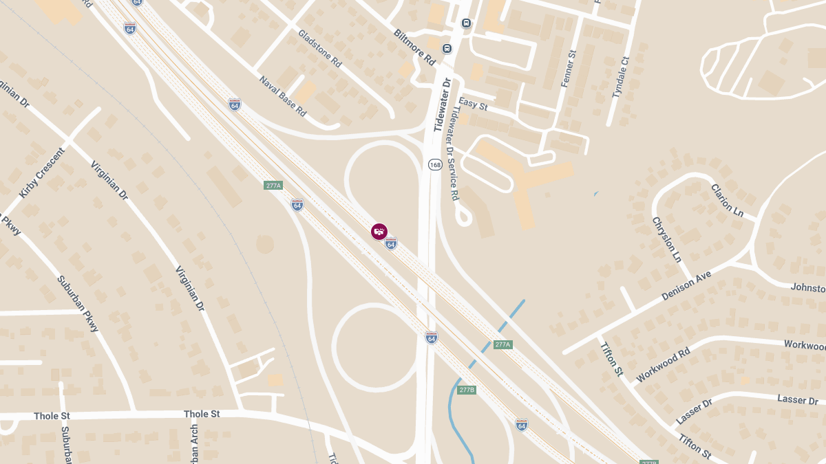 Injury Crash on I-64 WB at Exit 277