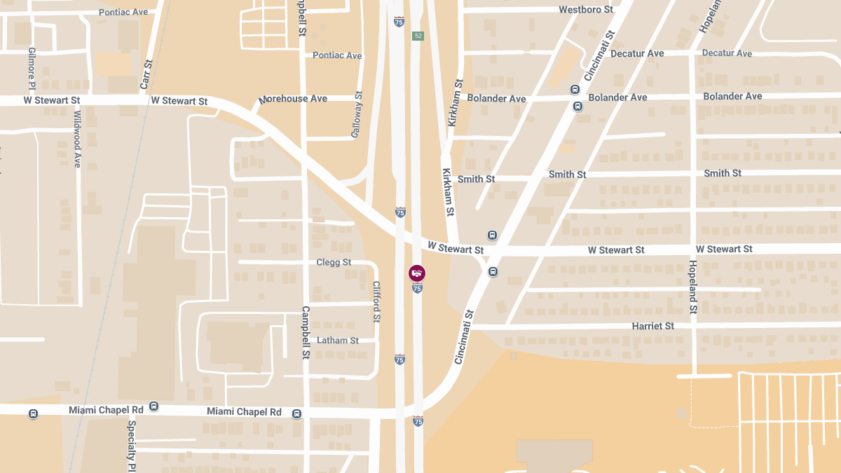 Injury Crash on I-75 Near Exit