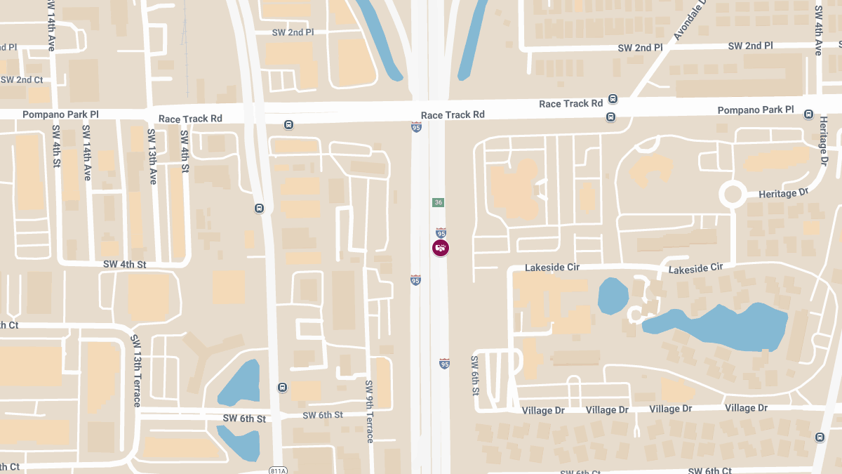 Injury Accident on I-95 SB at Cypress Creek