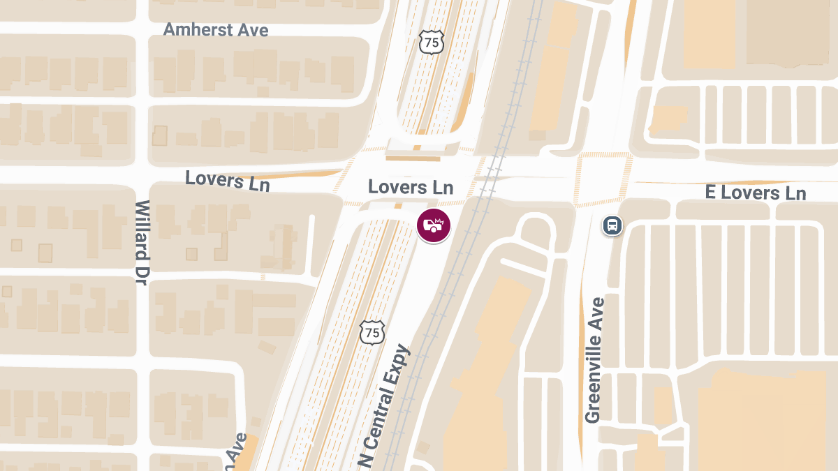 Injury Crash on N Central Expy at W Lovers Ln