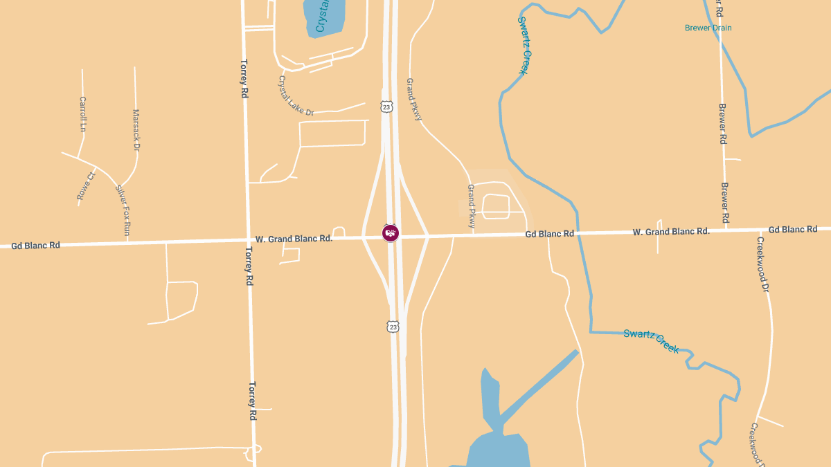 Injury Crash on NB US-23 and W Grand Blanc Rd
