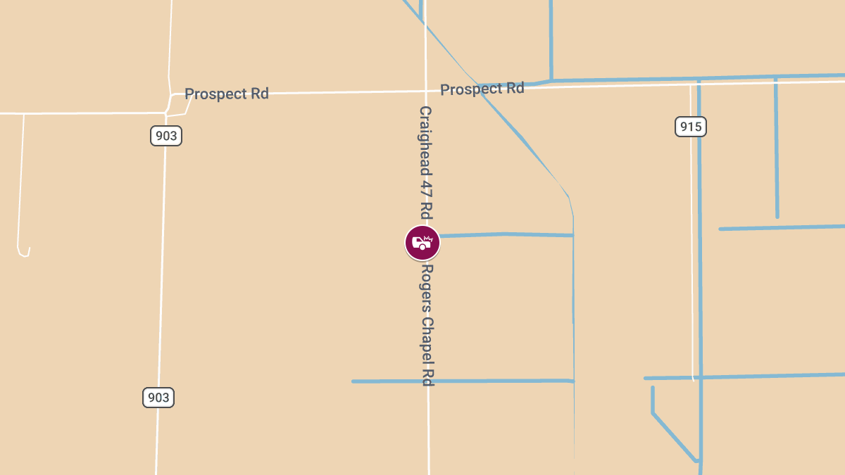 Injury Crash on Rogers Chapel Rd Near Busch