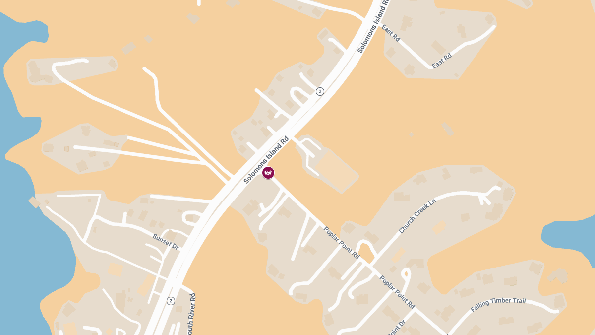 Injury Crash on Solomons Island Rd at Poplar Point Rd