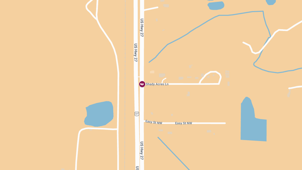 Injury Crash on US-27 at Shady Acres Ln
