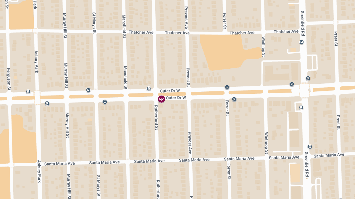 Injury Crash on W Outer Dr Near Prevost St
