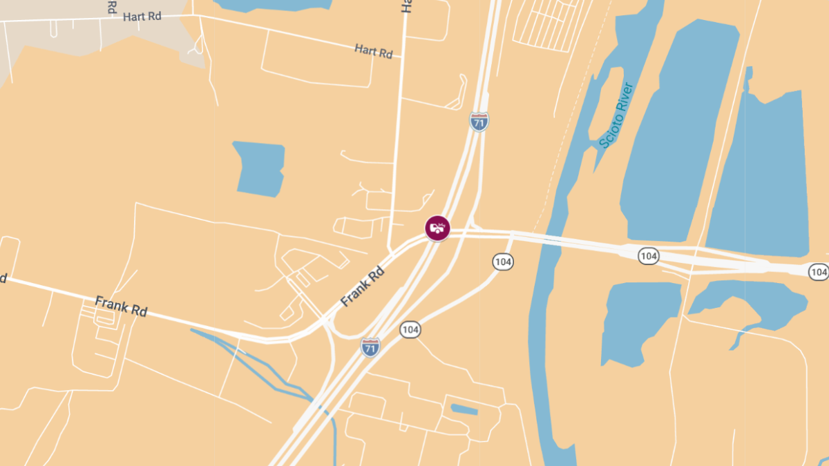 Injury Crash with Injuries on I-71 S at OH-104
