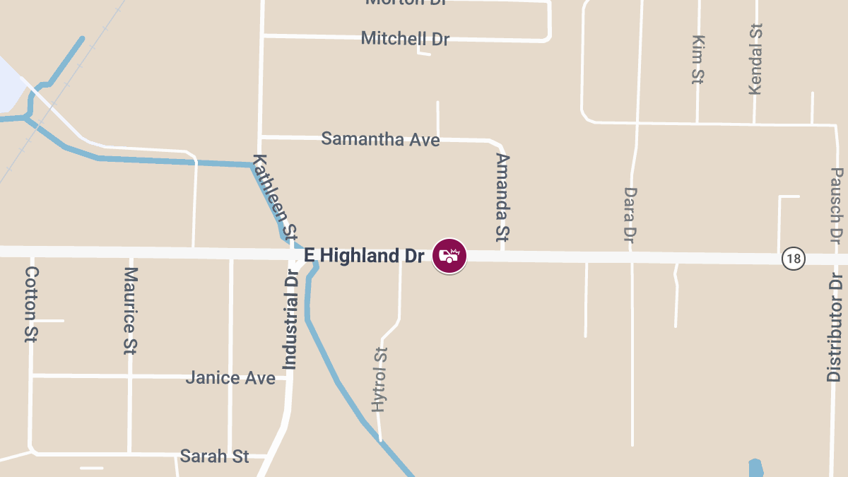 Injury Reported in Two-Vehicle Collision Near E Highland Dr