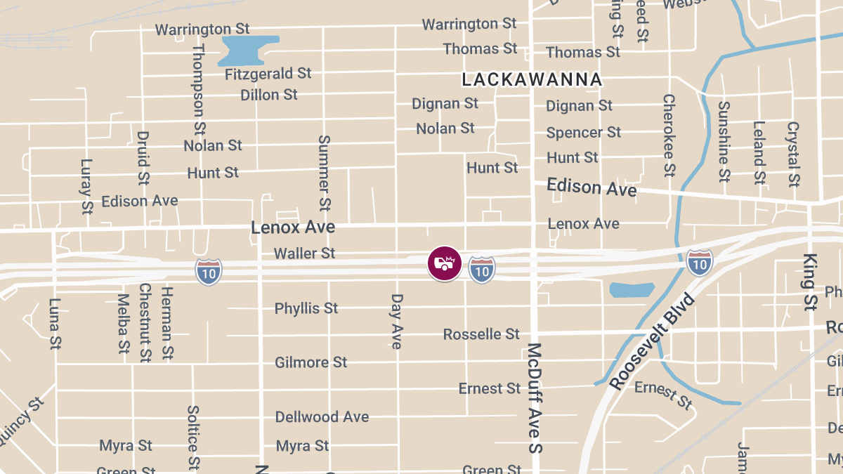 Injury Reported on I-10 West of McDuff Ave