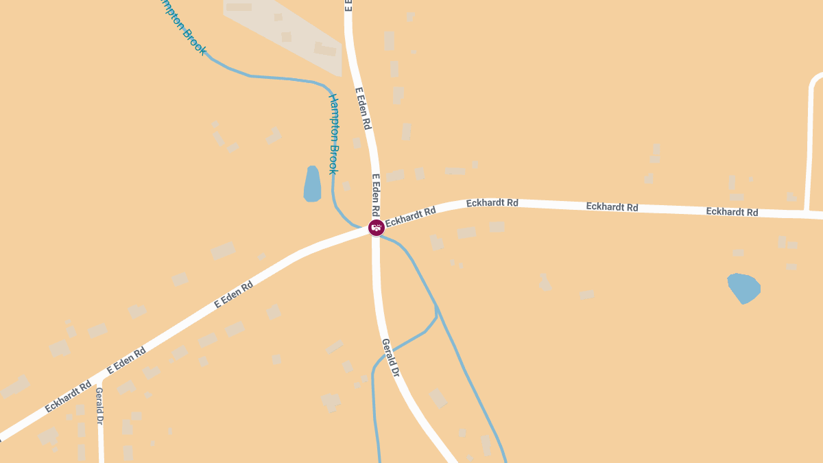 Injury in Two-Car Crash at Eckhardt Rd & E Eden Rd