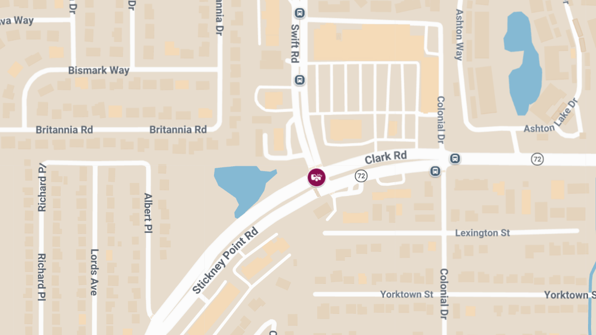 Injury in Vehicle Crash Reported at Clark Rd & Swift Rd