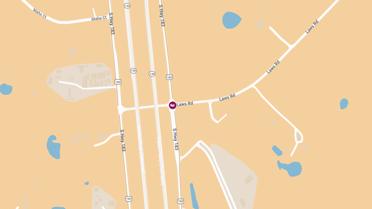 Major Injury Crash on S Hwy 183 at Laws Rd