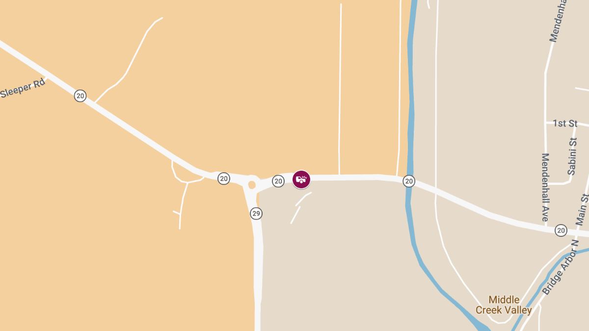 Major Injury Crash on SR-20 near Scotts Valley Rd