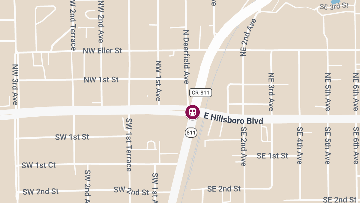 Man Killed After Being Struck by Brightline Train Near W Hillsboro Blvd & Dixie Hwy