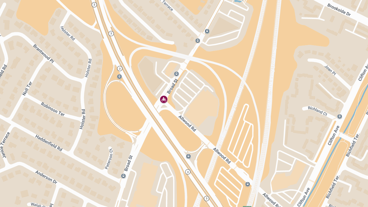 Motorcycle Crash with Injuries at Broad St & Allwood Rd
