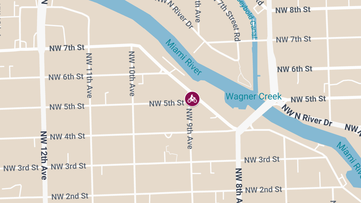 Motorcycle Rider Hurt in Crash at NW 9th Ave & NW 5th St