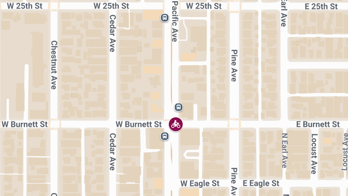 Motorcyclist Injured in Crash at Pacific Ave & W Burnett St