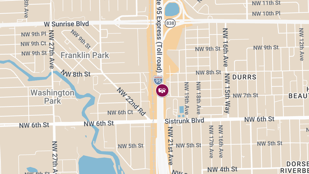 Multi-Vehicle Crash on I-95 Near Sunrise Blvd