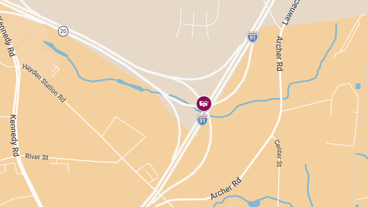 One Injured After Two-Car Crash on Rte 20 at I-91 South Ramp